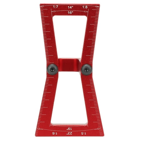 

DIY Woodworking Dovetail Marker Ruler - Red Aluminum Alloy Wood Joints Gauge Guide Tool with Precise Scale for Beginners Professionals (1:5-1:7 1:6-1:8) Slope Marking