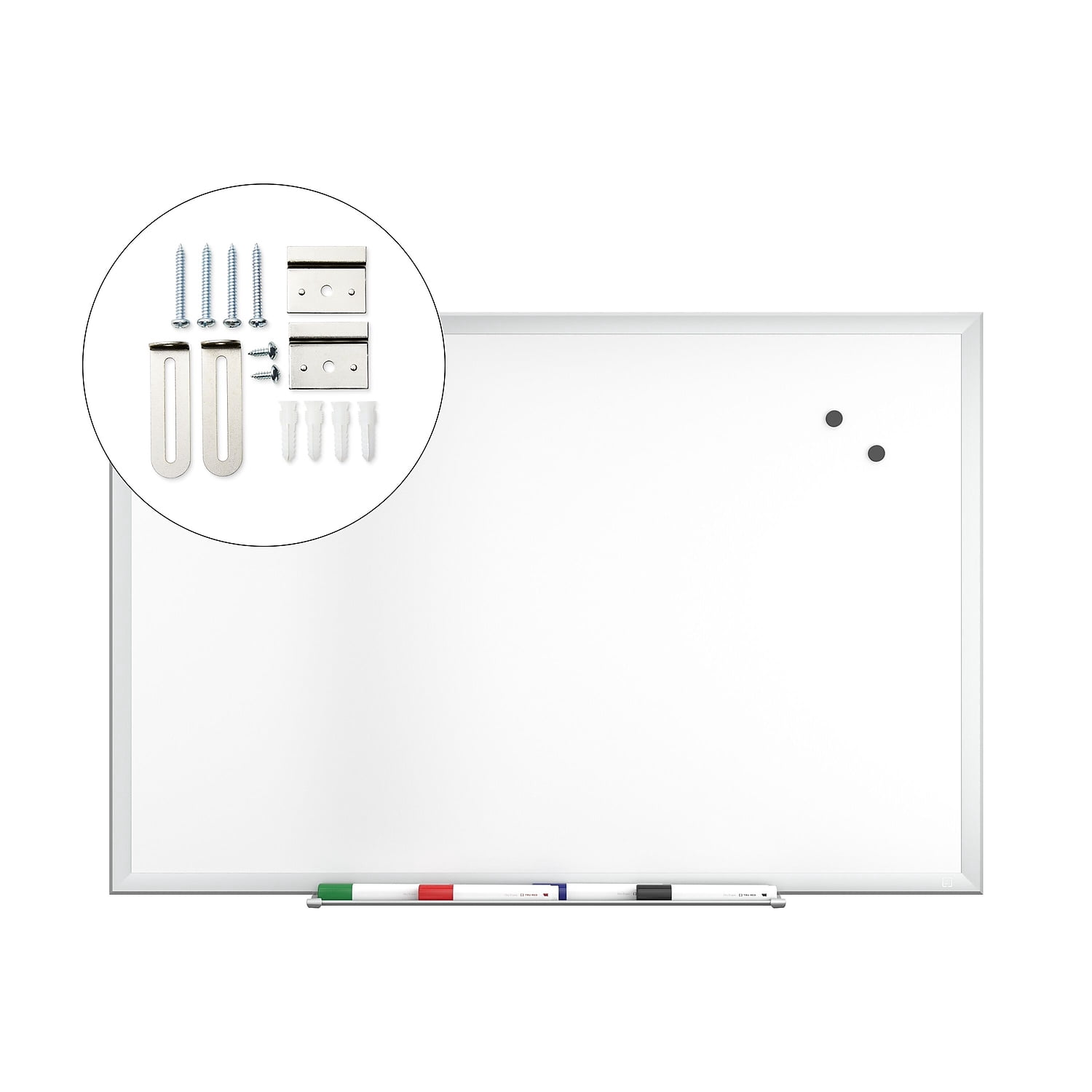 Staples TRU RED Magnetic Steel Dry Erase Board Satin Frame 3' x 2' (TR61169)