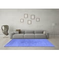 thumbnail image 3 of Ahgly Company Machine Washable Indoor Square Oriental Blue Industrial Area Rugs, 7' Square, 3 of 4