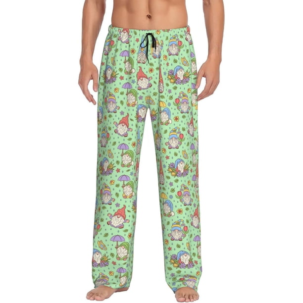 Balery Spring Gnomes Pantalones de pijama para hombre, pijama ultraligero, pantalón de descanso-X-Large