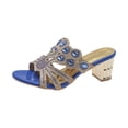 thumbnail image 3 of Bibifish Womens Heeled Slide Sandals Glam Rhinestone Platform Heeled Slide Sandals Ladies Summer Party Bridal Formal Wear Heeled Slide Sandals, 3 of 9