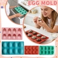 thumbnail image 3 of Food-Grade 8-Cavity Egg-Shaped Silicone Mold, Nonstick Baking & Craft Mold for Chocolate, Candy, Jelly, Cake & Soap Making, Easter Kitchen Baking Supplies, Red, 3 of 4