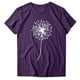 thumbnail image 4 of Gibobby Playera de Verano para Mujer Mangas O-Cuello Blusa Casual Camiseta suelta Mujeres Impresión Tops Blusa corta para mujer(Morado,CH), 4 of 5