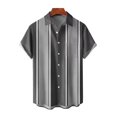 thumbnail image 2 of Mens Casual Vintage Bowling Retro Striped Short Sleeve Button Down Shirts Blouse, 2 of 8