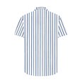 thumbnail image 5 of Lmnyox Mens Button Down Shirt Short Sleeve Collared Striped Shirt Dressy Casual Summer Vacation Beach Shirts, 5 of 5