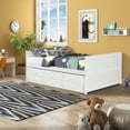 thumbnail image 4 of uhomepro Daybed with Trundle and Storage Drawers, Solid Pine Wood Full Daybed and Trundle Frame, Full Size Sofa Bed for Living Room, No Box Spring Needed, White, 4 of 13