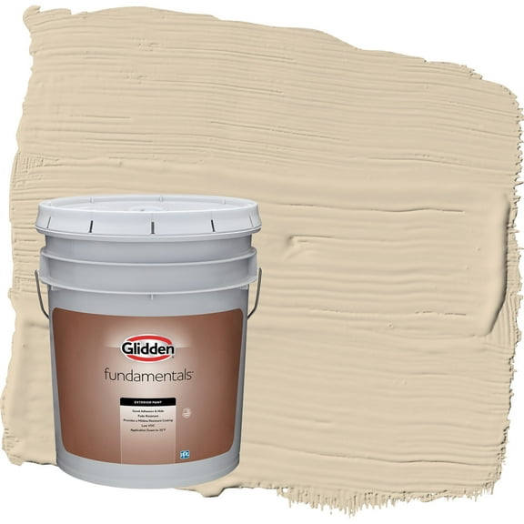 Glidden Fundamentals Seriously Sand / Beige Satin Exterior Paint, 5 Gallon