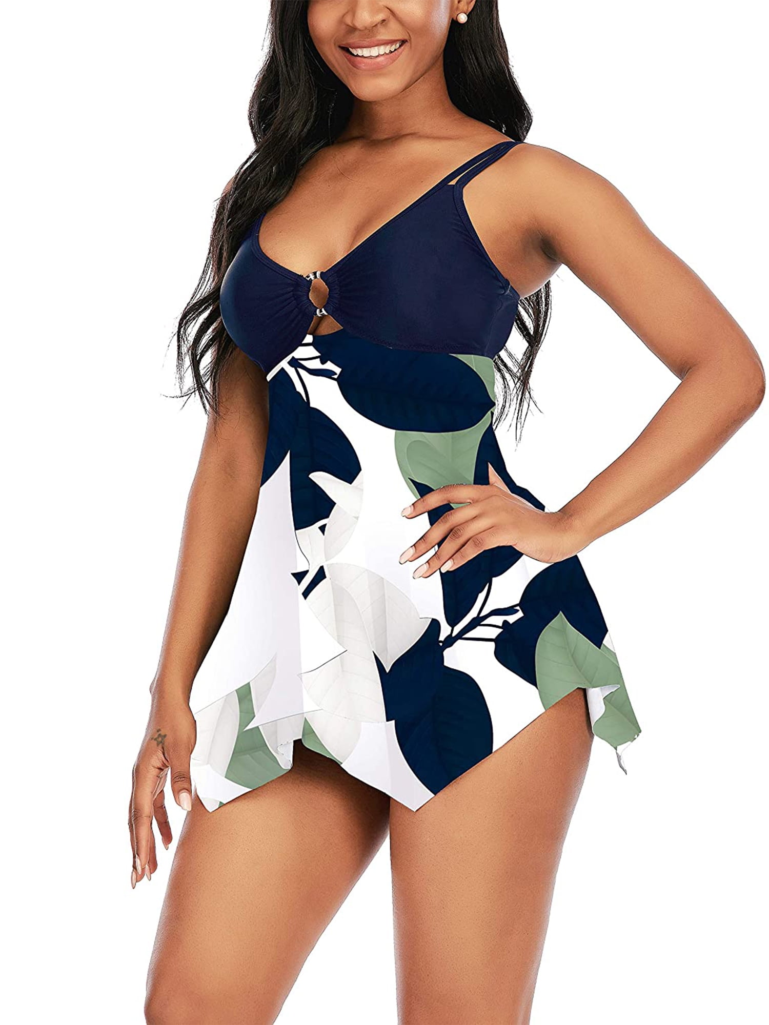  Roselychic Two Piece Tankini Swimsuits for Women Bandeau Tummy  Control Bathing Suits Floral Strapless Swimwear with Bottoms : Clothing,  Shoes & Jewelry