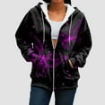 thumbnail image 6 of GEWSEY Women's Zip Up Hoodies Long Sleeve Pocket Drawstring Sweatshirts Fall Casual Outfits Jackets (Dark Purple, M), 6 of 7