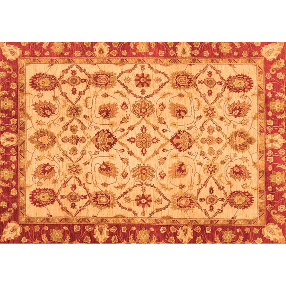 Ahgly Company Indoor Rectangle Oriental Orange Traditional Area Rugs, 2' x 3'
