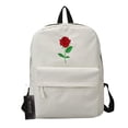 thumbnail image 1 of Mochilas para Mujer de lona bordada para estudiantes unisex (rosas blancas) Tmvgtek Para estrenar, 1 of 6