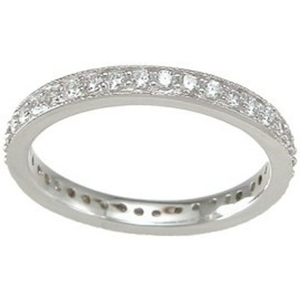 Iceposh 925 Sterling Silver Eternity Bands for Women & Wedding Ring