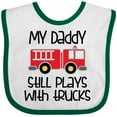thumbnail image 3 of Inktastic Firefighter Daddy Plays with Trucks Boys or Girls Baby Bib, 3 of 4