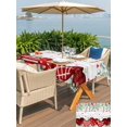 thumbnail image 4 of Outdoor Tablecloth with Umbrella Hole and Zipper, Valentine's Day Rectangle Table Cloth 52x70 Inch Waterproof Tablecloth, Red Love Heart Eucalyptus Floral Grey Wood Picnic Table Cover for Patio, 4 of 7