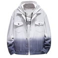 thumbnail image 4 of IROINNID Men's Long Sleeve Blazer Turndown Lapel Short Button Jacket Gradient Leisure Slim-fit Turndown Jacket Top Pocket Coat, 4 of 8