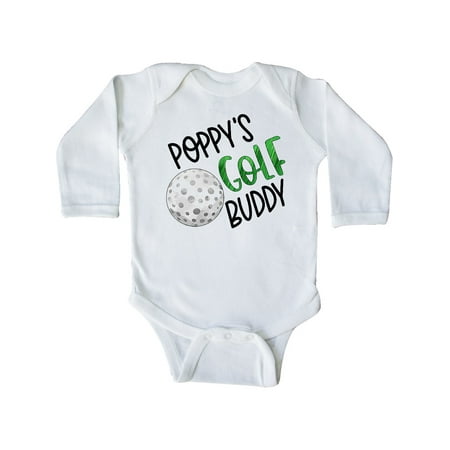 

Inktastic Poppy s Golf Buddy with Golf Ball Gift Baby Boy or Baby Girl Long Sleeve Bodysuit