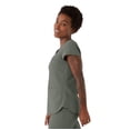 thumbnail image 3 of ave. Monroe Women's Two Pocket V-Neck Tunic Scrub Top in Olive, M, 3 of 6