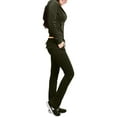 thumbnail image 2 of J. METHOD Womens Tracksuit Set Casual 2 Piece Outfit Slim Fit Velour Velvet Zip Up Hoodie Jacket Top and Sweatpants Sweatsuit NEWTS03 Dark Olive 2X, 2 of 6
