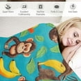 thumbnail image 3 of JEUXUS Monkey Throw Blanket, Super-Soft Adorable Extra-Large Monkeys and Bananas Blanket for Boys, Girls, Kids, and Children, Banana Monkey Blanket Warm Plush and Cozy Throw Blanket, 3 of 6