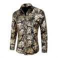thumbnail image 2 of AZoiNM Men's Print Long Sleeve Shirt Stretch Polyester Regular Fit All Season, 2 of 9