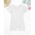 thumbnail image 3 of Rswnyirn Kids Boys Girls Gymnastic Leotard Ballet Dance Bodysuit Short Sleeve Tumbling Unitard White 14, 3 of 7