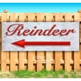 thumbnail image 1 of Reindeer Left Arrow Red & Chrome 13 oz Vinyl Banner With Metal Grommets, 1 of 4