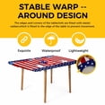 thumbnail image 4 of Independence Day Table Cloths for 5 Foot Rectangle Tables, American Flag Patriotic Star Red Striped Patio Waterproof Elastic Fitted Tablecloths, Washable Rectangular Table Cover for Camping, 4 of 8