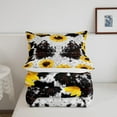 thumbnail image 5 of Sunflower Cow Comforter Set for Cabin Decor, Highland Cow Animal Bedding Set, Yellow Floral Quilted Duvet,Wildlife Farmhouse Cow Cowhide Down Comforter Twin Size with 1 Pillow Sham, 5 of 6