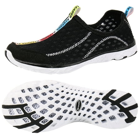 Aleader Men's Slip On Aqua Water Shoes for Beach,Kayak,Paddle Sports Black 10 D(M)