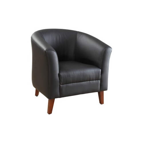 black bonded leather arm chair