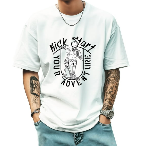 Graphic Tees for Men Summer New Print Casual Tee Fashion Trend Sports Shirt Select