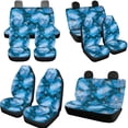 thumbnail image 3 of Uorisanigo Blue Marble Print 10 Pack Car Seat Covers Full Set Cars Steering Wheel Cover and Water Cup Coaster Seat Belt Pads Chapstick Holder Soft Decorative Auto Interior Fit Most Car SUV, 3 of 7
