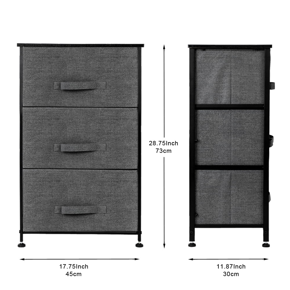 Lowestbest 3-Tier Dresser Drawer, End Table Storage with 3 Drawers, Nightstand Shelf Storagefor Closets/Nursery/Dorm Room/Hallway Lowestbest 3-Tier Dresser Drawer, End Table Storage with 3 Drawers, Nightstand Shelf Storagefor Closets/Nursery/Dorm Room/Hallway