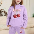 thumbnail image 2 of Byoo Big Girl's Outfits Cherry Print Long Sleeve Hoodie Sweatpants Kids Sweatsuit, 2 of 4