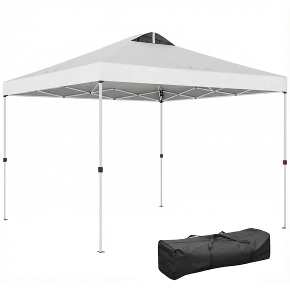 Outsunny Abri Instantané Imperméable 9,8 Pi x 9,8 Pi, Blanc
