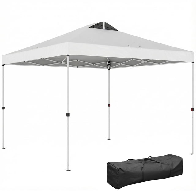 Outsunny Abri Instantané Imperméable 9,8 Pi x 9,8 Pi, Blanc