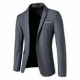 thumbnail image 3 of ZCFZJW Mens Blazers Slim Fit Business Casual Men Suit Sport Coat One Button Travel Blazer Lightweight Suit Jacket Gray M, 3 of 4