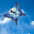 thumbnail image 4 of GEX 2022 Style 55" Emperor Large Butterfly Kite for Kids and Adults Easy to Fly Beginners Single Line String with Tail for Beach Trip Park Outdoor Activities Blue, 4 of 6