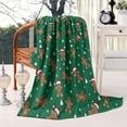 thumbnail image 2 of Green Christmas Gingerbread Man Pattern Blanket,Comfortable Soft Lamb Wool Throw Blanket,All Season,Warm Lightweight Blankets for Sofa Bed Couch Living Room Chair,60"x80", 2 of 4
