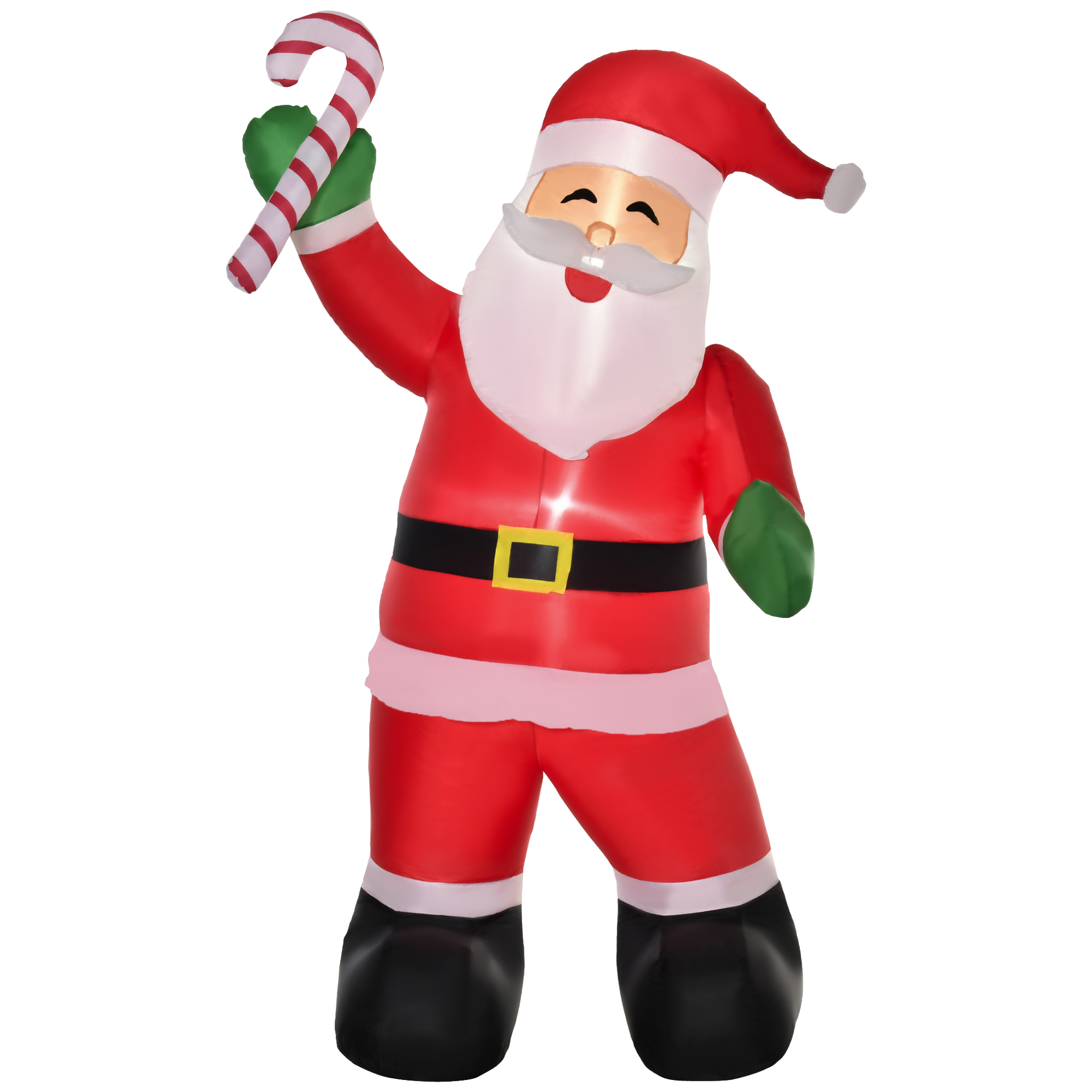 HOMCOM Inflatable Christmas Outdoor Lighted Yard Decoration, Santa Claus with Candy Cane, 8' Tall
