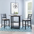 thumbnail image 7 of Colm 3-Piece Counter Height Dining Set, Black and Wire Brushed Oak, 7 of 7