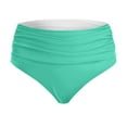 thumbnail image 4 of Women's High Waist Bikini Bottoms - Ruched Swim Briefs, High Cut Full Coverage Swimbottom, 4 of 5