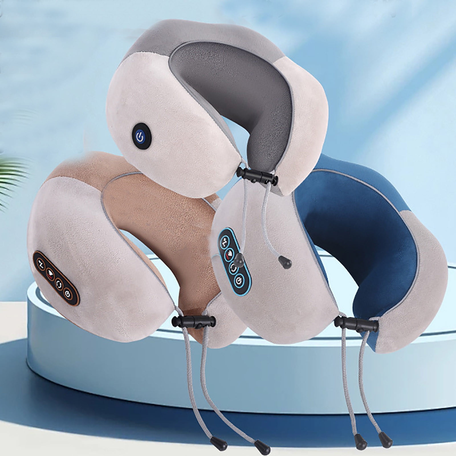 Neck Massager Pillow Portable Heated Travel Relaxation Kneading Intelligent Rolling Modes for Women Men Use