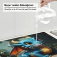 thumbnail image 5 of Honeii Adorable Blue Baby Dragon Print Kitchen Drying Mat Coffee Bar Mat Hide Stain Coffee Maker Mat for Countertops Coffee Pot Dish Drying Mat, 5 of 7