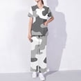thumbnail image 1 of PXLKNZH Ensemble de Blouses Médicales Imprimé Boho pour Femmes Col en V Haut et Pantalon Grand Uniforme Médical Multicolore,G, 1 of 3