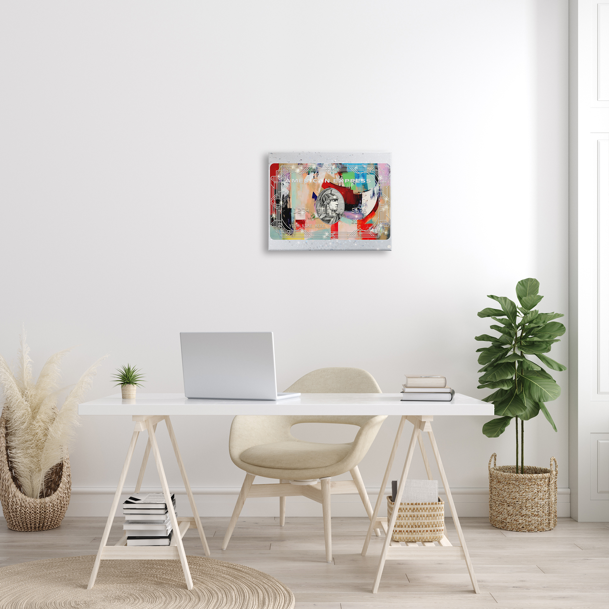 Stupell Industries Glam Credit Card Abstract Painting Gallery Wrapped Canvas Print Wall Art, 20 x 16