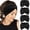Black, variant on Extra Wide Boho Headbands for Women Non-Slip, 7'' Large Twist Knotted Stretchy Wraps Head Bands Hair Accessories, 4 Pack, White and Black