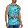 thumbnail image 2 of Uemuo Corals and Tropical Fish Pattern Men's Sleeveless T-Shirt,Muscle Athletic Tank Top, Moisture-wicking Quick-dry Breathable Classic Tee Top for Gym Run Outdoor Sports-, 2 of 8