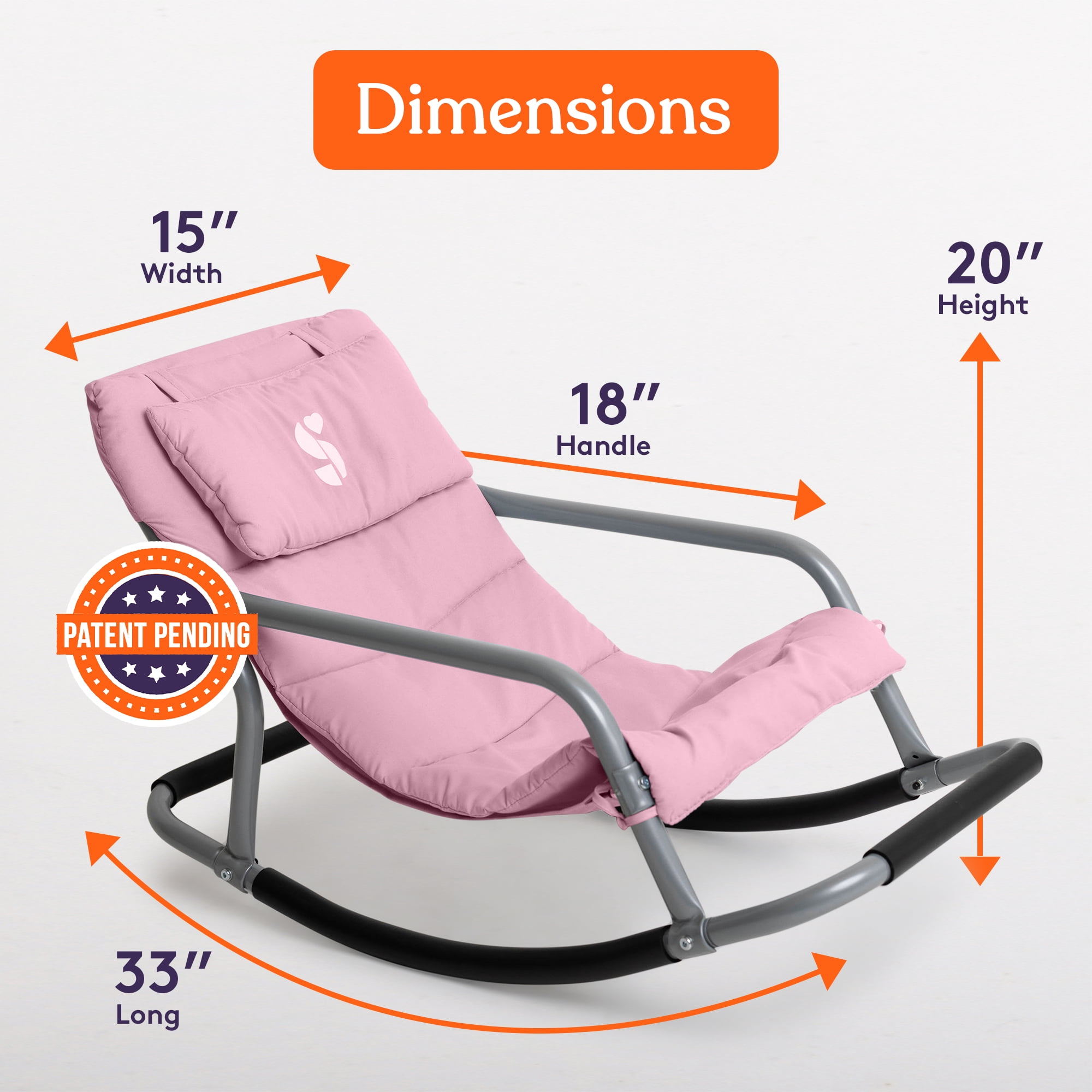 Special Supplies Sensory Rocking Chair for Kids – Calming Kids Rocker for Balance & Stability – Comfortable Floor Chair for Playroom, Bedroom, Nursery (Pink)