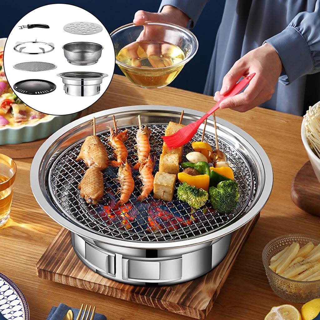 Axioma Korean Barbecue Grill Barbecue Stove Charcoal Grill for Indoors/Outdoors Korean 23.5cm